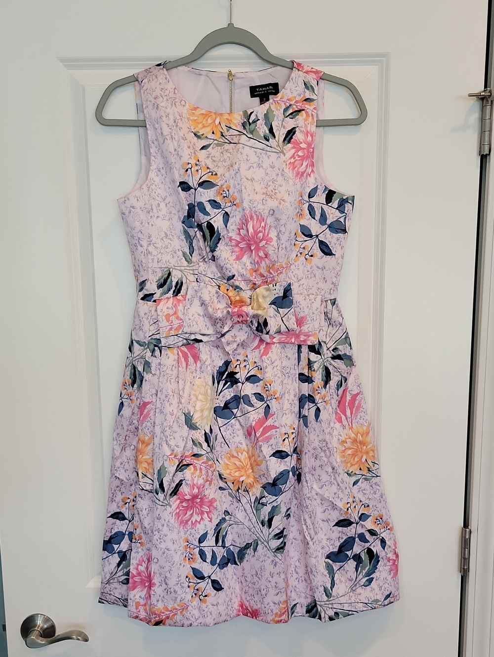 Tahari ASL Women's Sleeveless Bow Waist Dress Size 2 - Picture 1 of 9